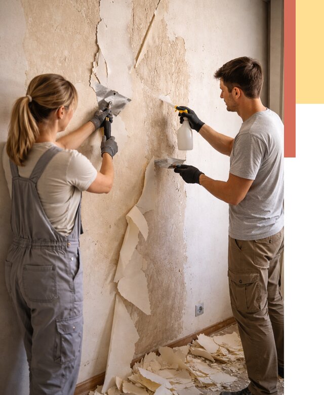 Снятие старых обоев в Благовещенске от 5332 руб. под ключ недорого | ОТДЕЛОЧНИК-Бгн