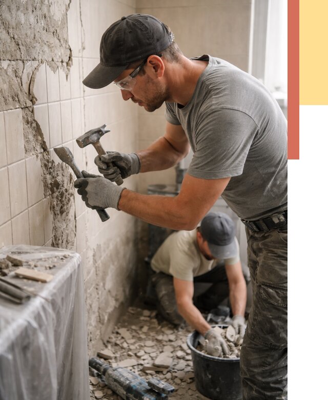 Демонтаж плитки со стен в Благовещенске от 863 руб. — быстро и недорого | ОТДЕЛОЧНИК-Бгн