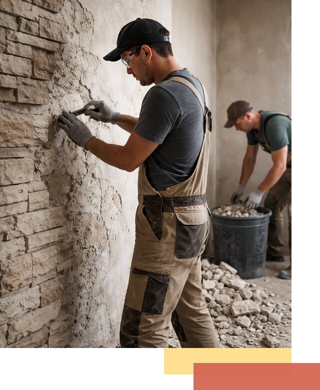 Демонтаж декоративного камня в Благовещенске профессионально и безопасно