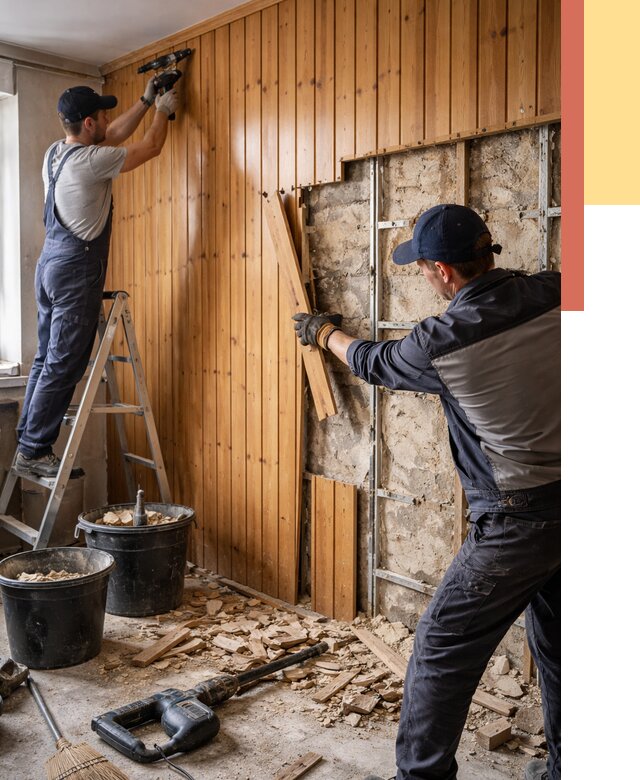 Демонтаж вагонки со стен в Благовещенске от 1473 руб. — снятие, удаление, срочно | ОТДЕЛОЧНИК-Бгн