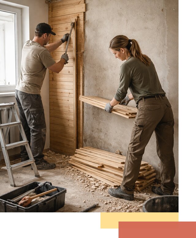 Демонтаж вагонки со стен в Благовещенске — профессиональный демонтаж