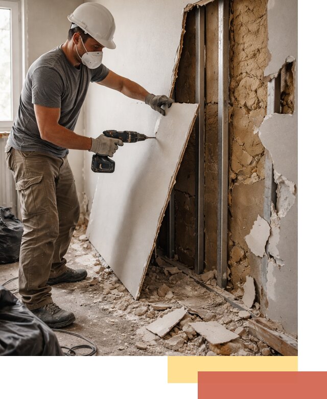 Демонтаж гипсокартона со стен в Благовещенске качественно и быстро