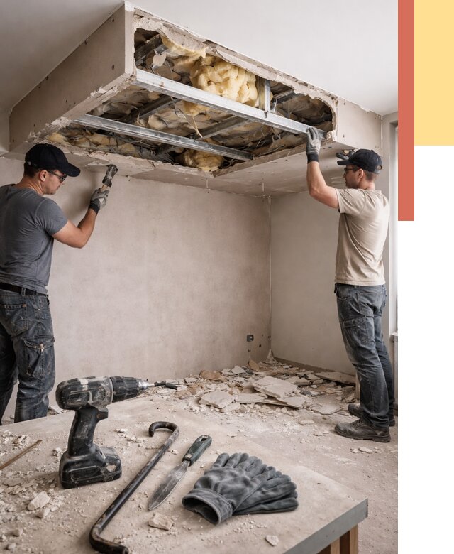 Демонтаж короба из гипсокартона в Благовещенске от 1544 руб. — быстро и недорого | ОТДЕЛОЧНИК-Бгн