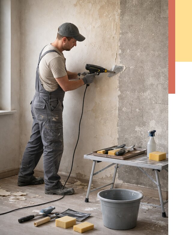 Очистка стен от клея в Благовещенске от 1879 руб. — снятие и удаление клея со стен | ОТДЕЛОЧНИК-Бгн