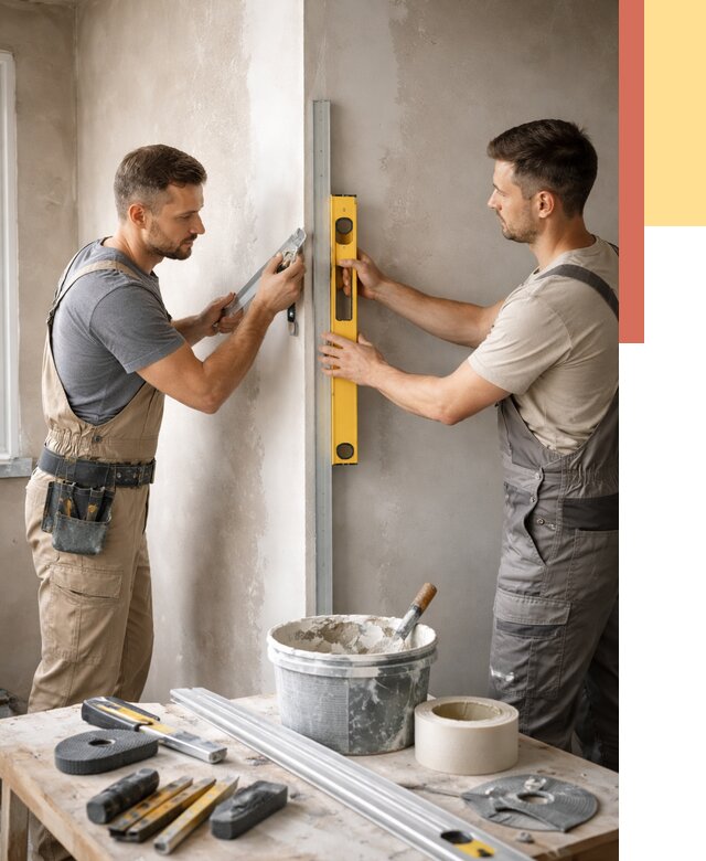 Выведение углов стен в Благовещенске от 1879 руб. быстро и недорого | ОТДЕЛОЧНИК-Бгн