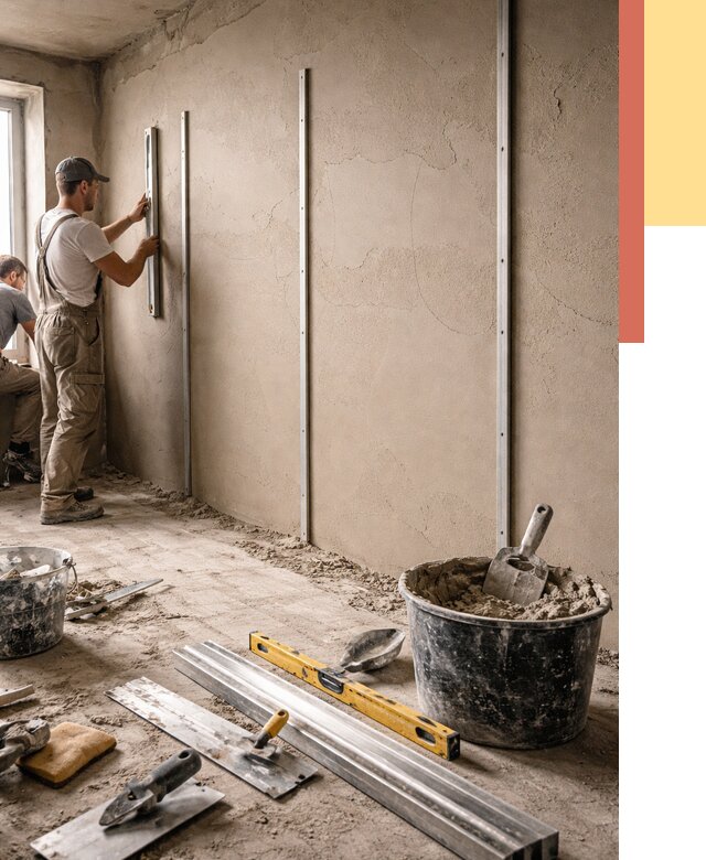 Штукатурка стен по маякам в Благовещенске от 5586 руб./м² — выравнивание под ключ | ОТДЕЛОЧНИК-Бгн