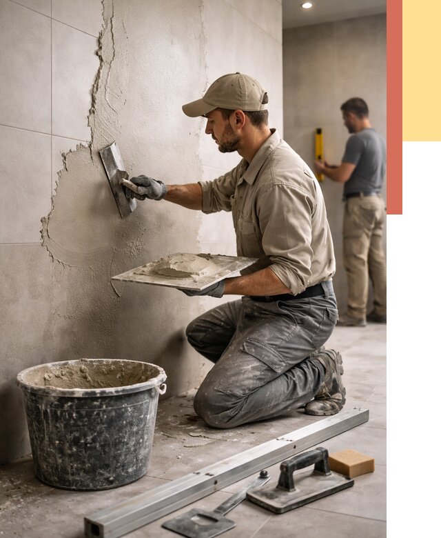 Штукатурка стен в ванной в Благовещенске от 4571 руб./м² — выравнивание под ключ | ОТДЕЛОЧНИК-Бгн