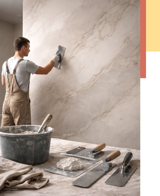 Декоративная штукатурка под мрамор в Благовещенске от 2844 руб./м² — быстро и недорого | ОТДЕЛОЧНИК-Бгн