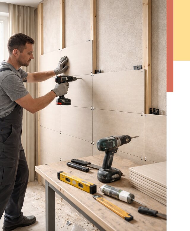 Монтаж МДФ панелей на стены в Благовещенске от 1270 руб. под ключ | ОТДЕЛОЧНИК-Бгн