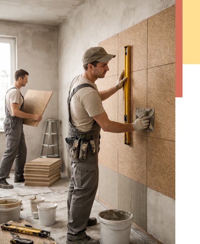 Монтаж пробковых панелей на стены в Благовещенске от 3555 руб. — ОТДЕЛОЧНИК-Бгн