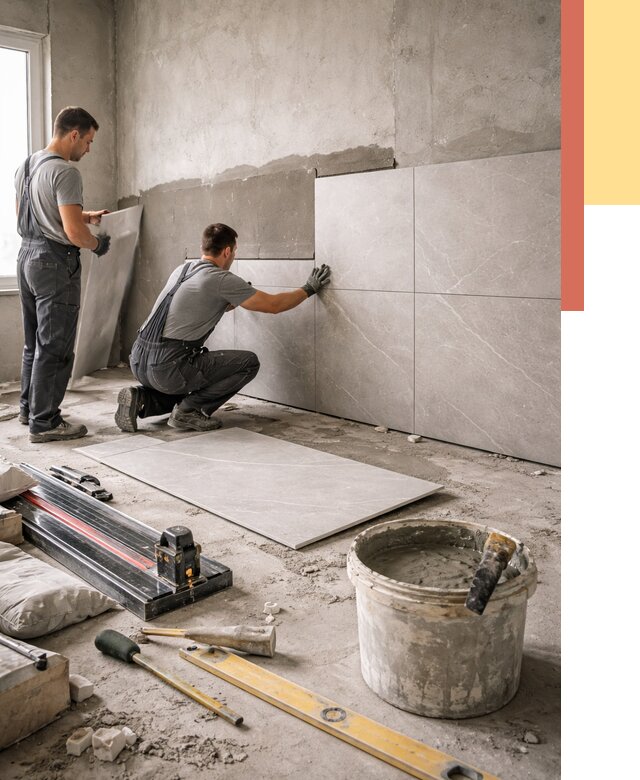 Облицовка стен керамогранитом в Благовещенске от 4266 руб./м² — услуги под ключ | ОТДЕЛОЧНИК-Бгн