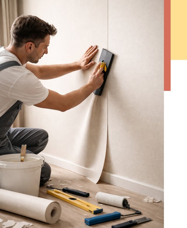 Поклейка виниловых обоев в Благовещенске от 4571 руб. | Быстро и недорого — ОТДЕЛОЧНИК-Бгн