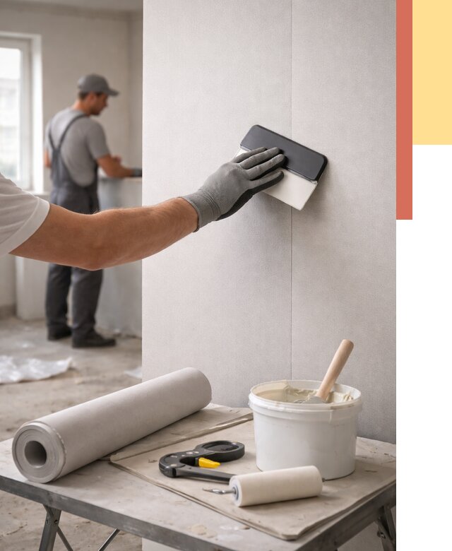 Поклейка обоев под покраску в Благовещенске от 3555 руб. за м2 | ОТДЕЛОЧНИК-Бгн