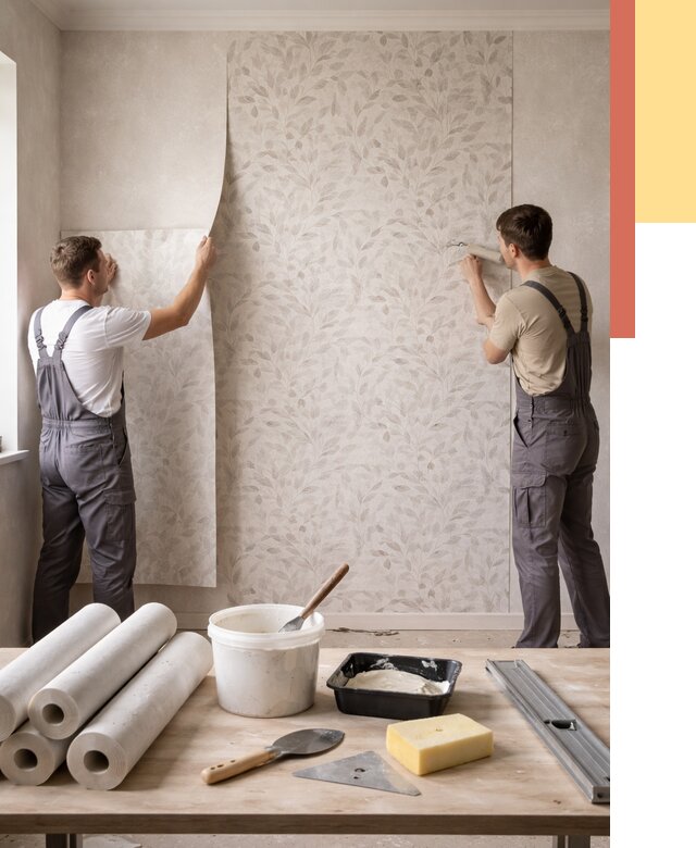 Поклейка обоев с подбором рисунка в Благовещенске от 3555 руб. | ОТДЕЛОЧНИК-Бгн - быстро и недорого