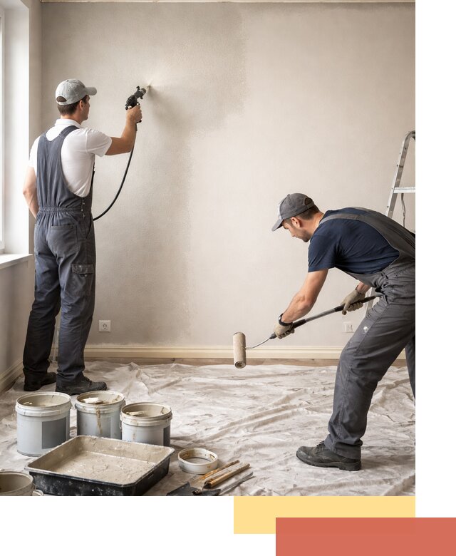 Покраска стен моющейся краской и защита поверхностей в Благовещенске