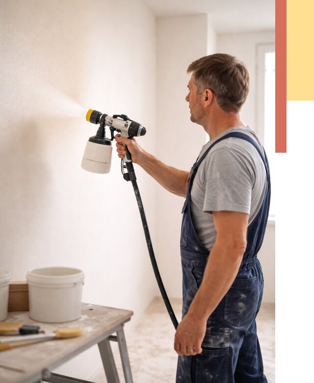 Покраска стен краскопультом в Благовещенске от 7618 руб. — механизированная покраска | ОТДЕЛОЧНИК-Бгн