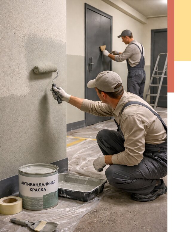 Покраска стен антивандальной краской в Благовещенске от 4571 руб./м² под ключ | ОТДЕЛОЧНИК-Бгн