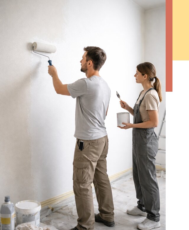 Окраска стен по стеклохолсту в Благовещенске от 4571 руб/м² под ключ | ОТДЕЛОЧНИК-Бгн