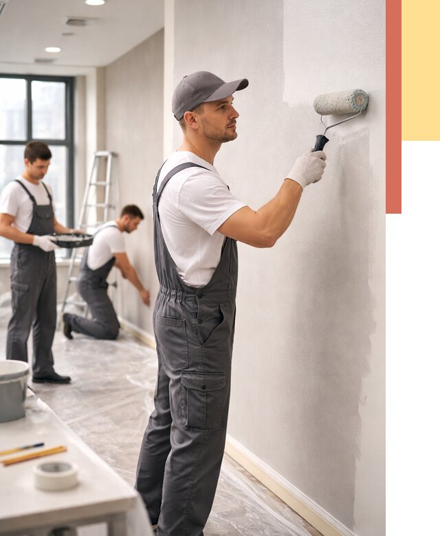 Покраска стен в офисе в Благовещенске от 8633 руб. — быстро и недорого | ОТДЕЛОЧНИК-Бгн