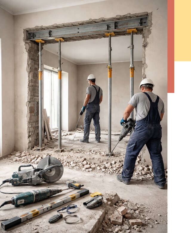 Прорезка проема в стене в Благовещенске от 4571 руб. — быстро и недорого | ОТДЕЛОЧНИК-Бгн