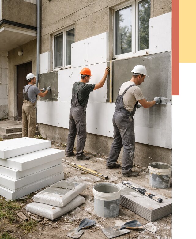 Утепление стен пенопластом в Благовещенске от 1777 руб. — недорого и под ключ | ОТДЕЛОЧНИК-Бгн