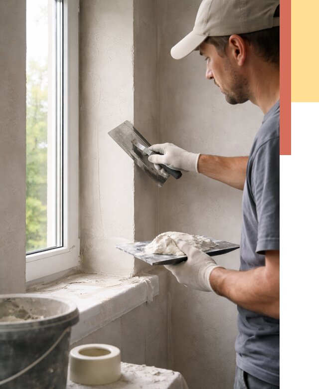 Штукатурка откосов в Благовещенске от 4571 руб/м² — услуги и выравнивание под ключ | ОТДЕЛОЧНИК-Бгн