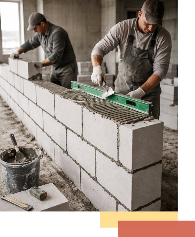 Кладка перегородок из газобетона в Благовещенске быстро и качественно