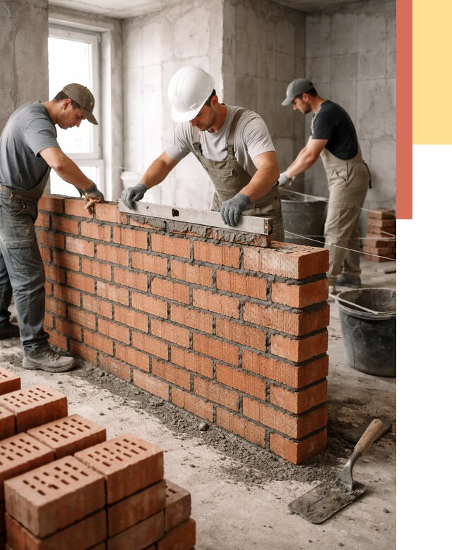 Кладка перегородок из кирпича в Благовещенске от 3555 руб. за м² | ОТДЕЛОЧНИК-Бгн