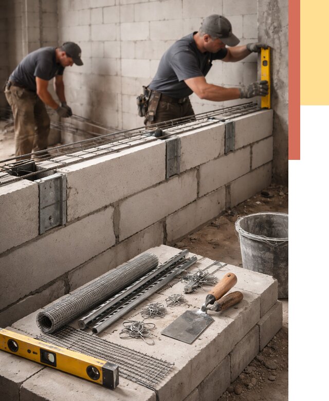 Армирование кладки перегородок в Благовещенске от 762 руб. под ключ | ОТДЕЛОЧНИК-Бгн