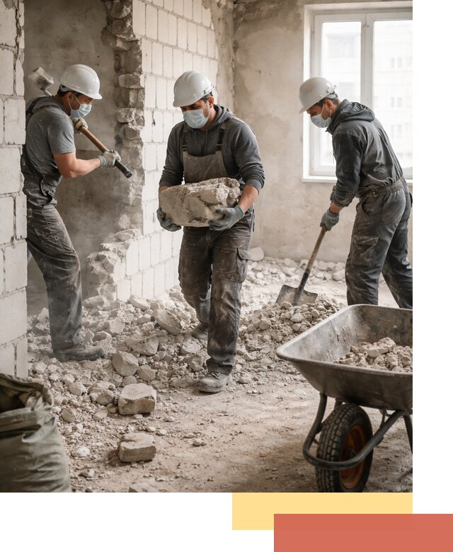 Демонтаж блочных перегородок в Благовещенске быстро и аккуратно