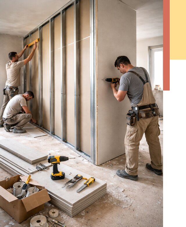 Монтаж однослойной перегородки из гипсокартона в Благовещенске от 660 руб. | ОТДЕЛОЧНИК-Бгн