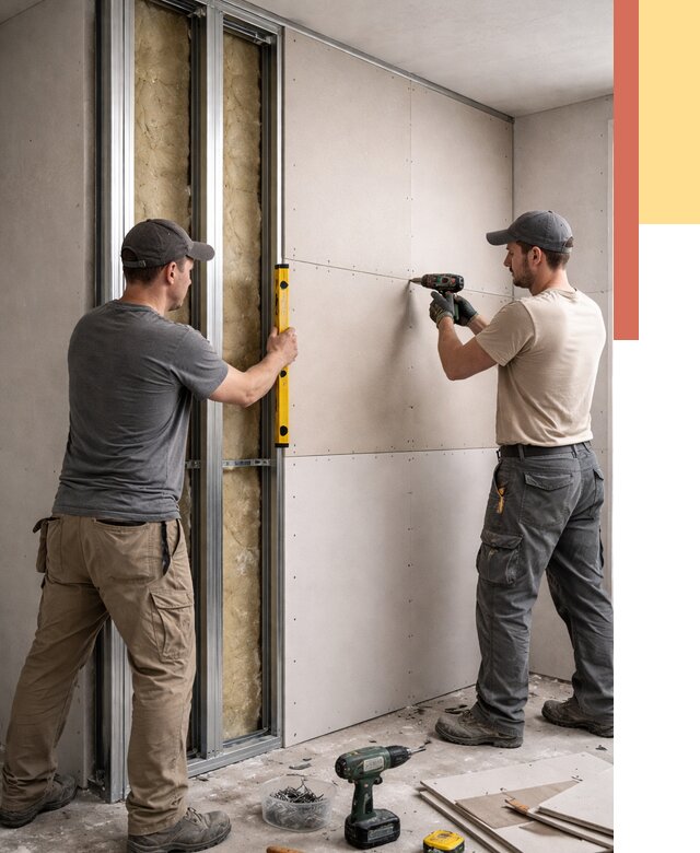 Монтаж двухслойной перегородки из гипсокартона в Благовещенске от 1473 руб. | ОТДЕЛОЧНИК-Бгн