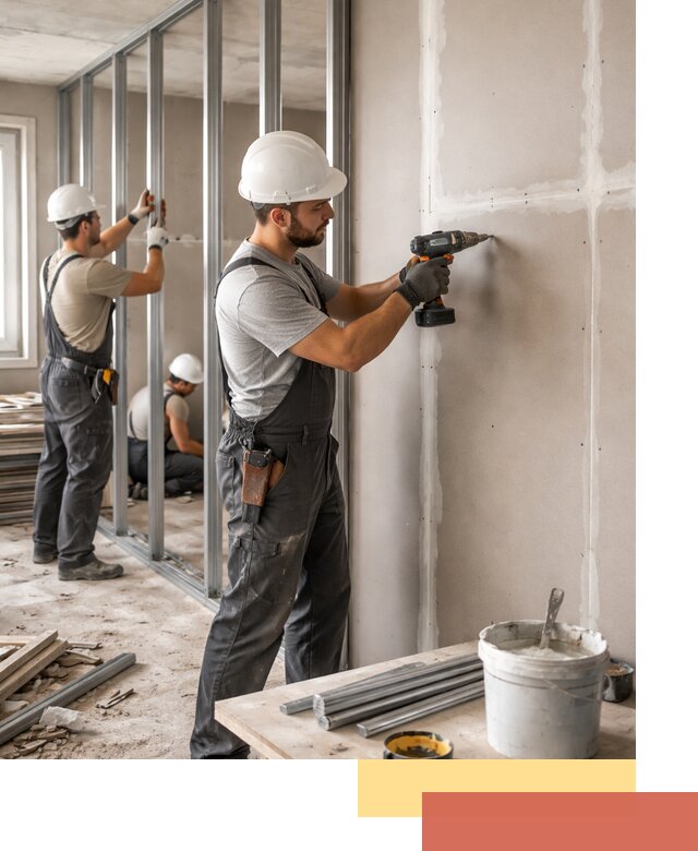 Перегородки из огнестойкого гипсокартона в Благовещенске под ключ