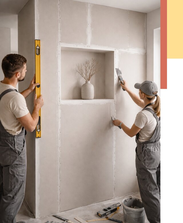 Перегородка из гипсокартона с нишей в Благовещенске от 3301 руб. под ключ | ОТДЕЛОЧНИК-Бгн