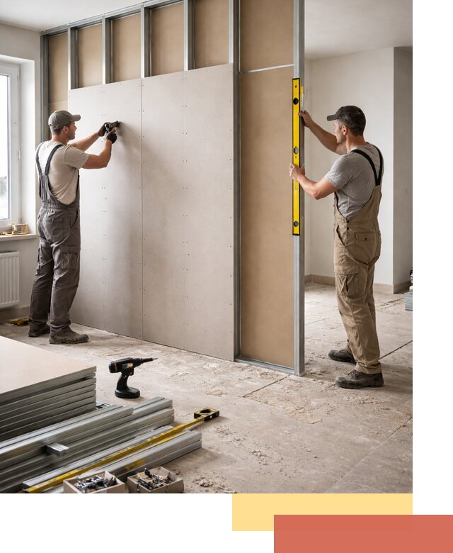 Зонирующая перегородка из гипсокартона под ключ в Благовещенске