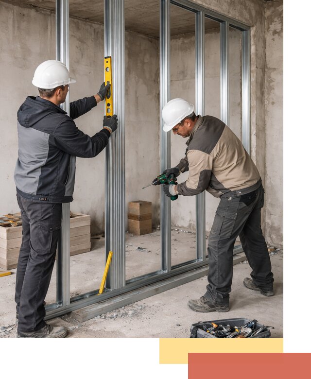 Монтаж каркаса перегородки из профиля в Благовещенске