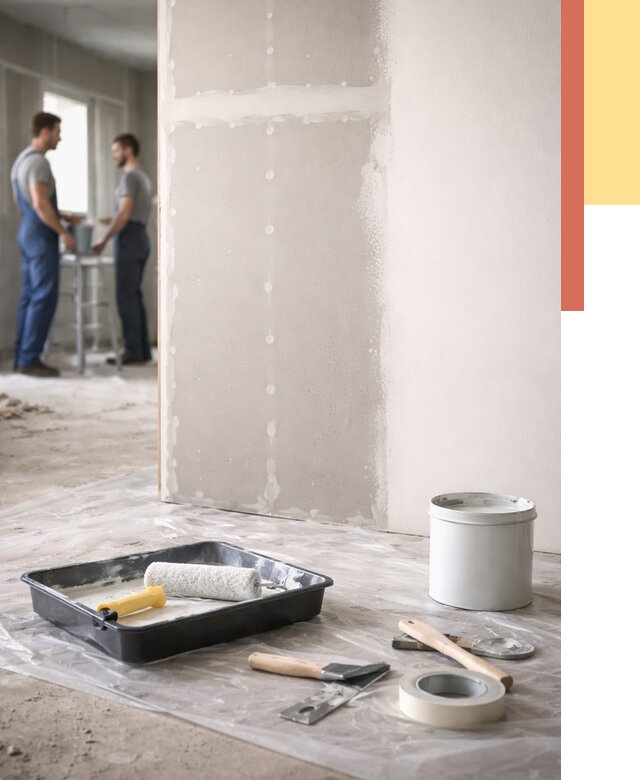 Покраска перегородок из гипсокартона в Благовещенске от 4571 руб. под ключ | ОТДЕЛОЧНИК-Бгн