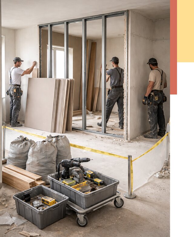 Перенос гипсокартонной перегородки в Благовещенске под ключ от 4571 руб. | Демонтаж и монтаж – ОТДЕЛОЧНИК-Бгн