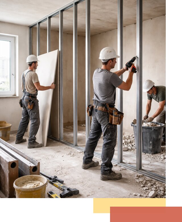 Перенос гипсокартонной перегородки в Благовещенске профессионально и быстро