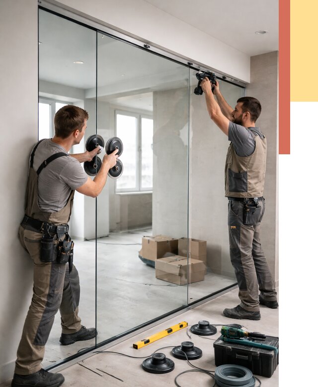 Монтаж стеклянных перегородок в Благовещенске от 6602 руб. | ОТДЕЛОЧНИК-Бгн