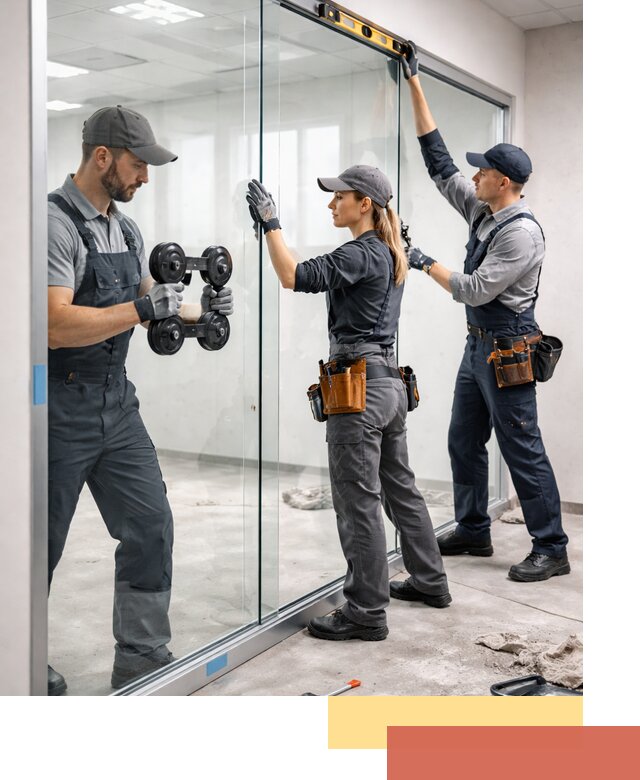 Профессиональный монтаж стеклянных перегородок в Благовещенске