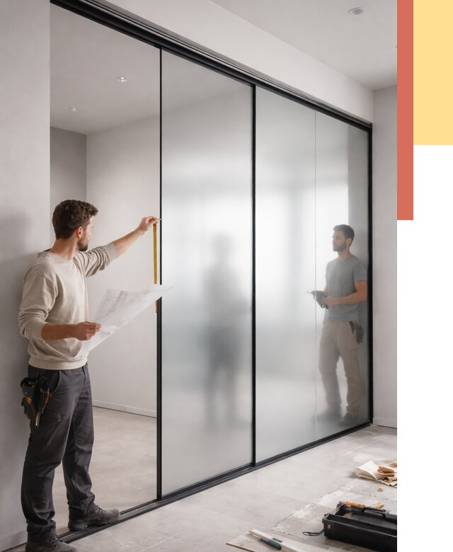 Матовые стеклянные перегородки в Благовещенске от 8633 руб. — монтаж и установка | ОТДЕЛОЧНИК-Бгн