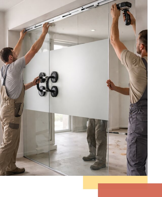 Матовые стеклянные перегородки под ключ в Благовещенске