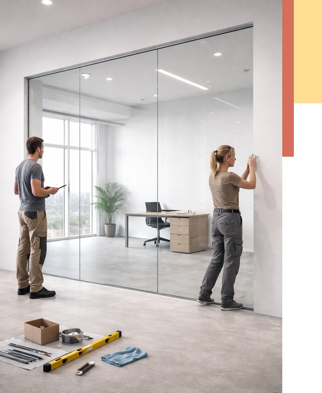 Перегородки из закаленного стекла в Благовещенске от 9649 руб. под ключ | ОТДЕЛОЧНИК-Бгн