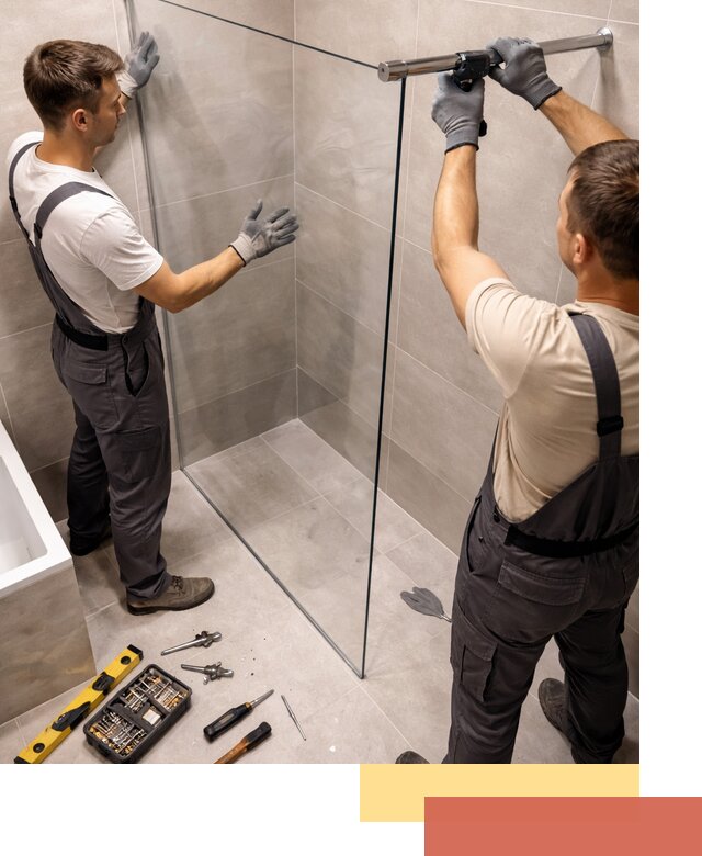 Стеклянные перегородки для душа в Благовещенске — изготовление и монтаж