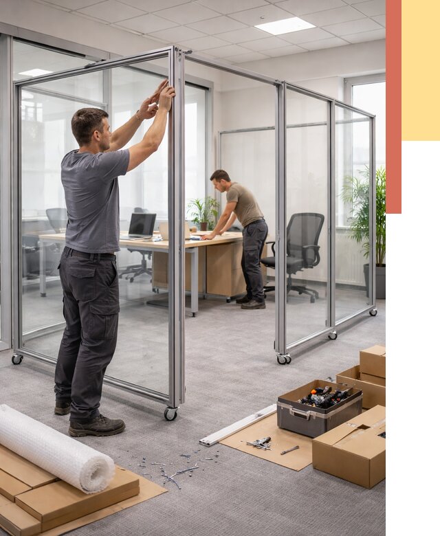 Мобильные офисные перегородки в Благовещенске от 12696 руб. — установка под ключ | ОТДЕЛОЧНИК-Бгн