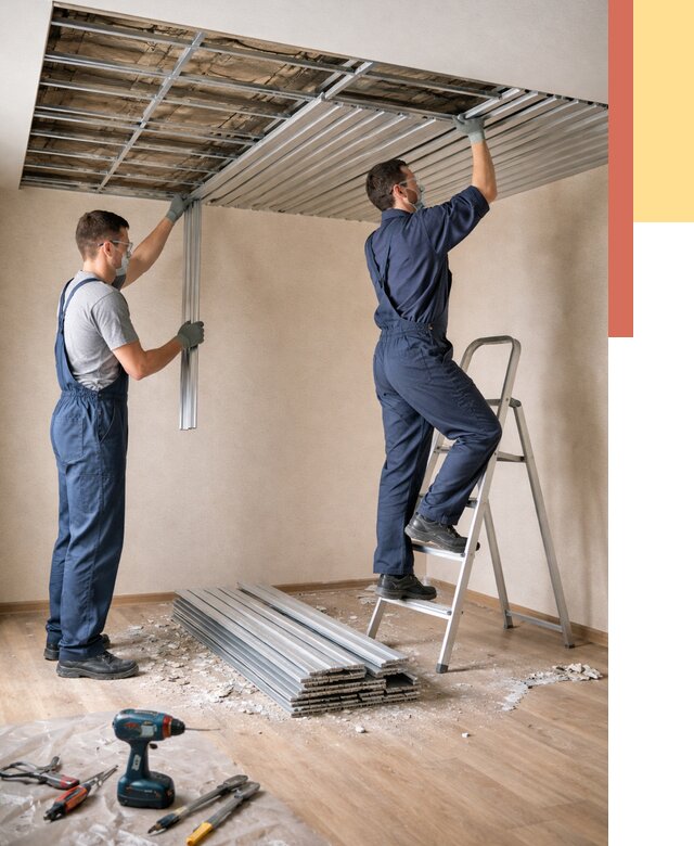 Демонтаж реечного потолка в Благовещенске от 4571 руб. быстро и недорого | ОТДЕЛОЧНИК-Бгн