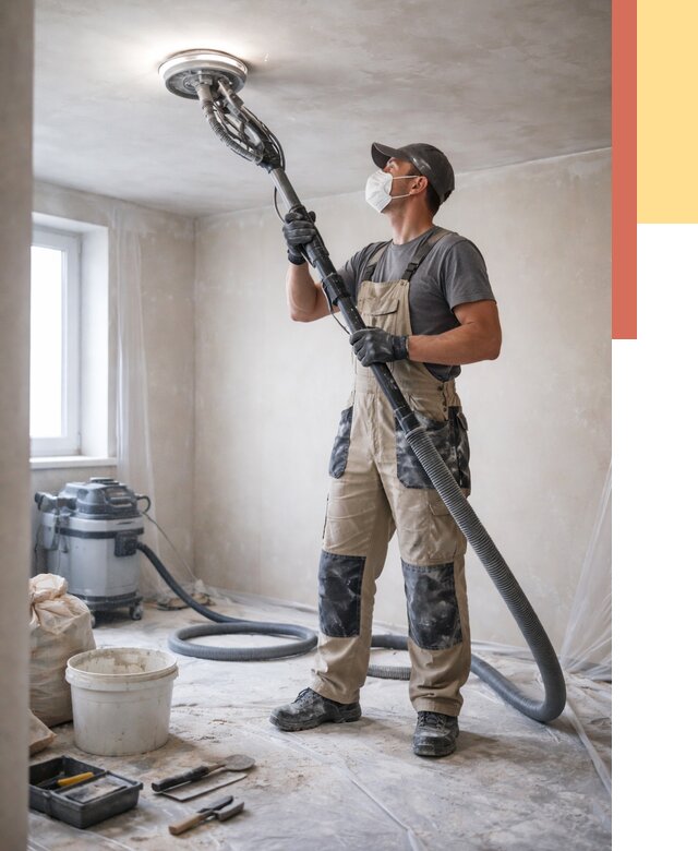 Шлифовка потолка в Благовещенске от 3555 руб. — услуги шлифования потолка | ОТДЕЛОЧНИК-Бгн