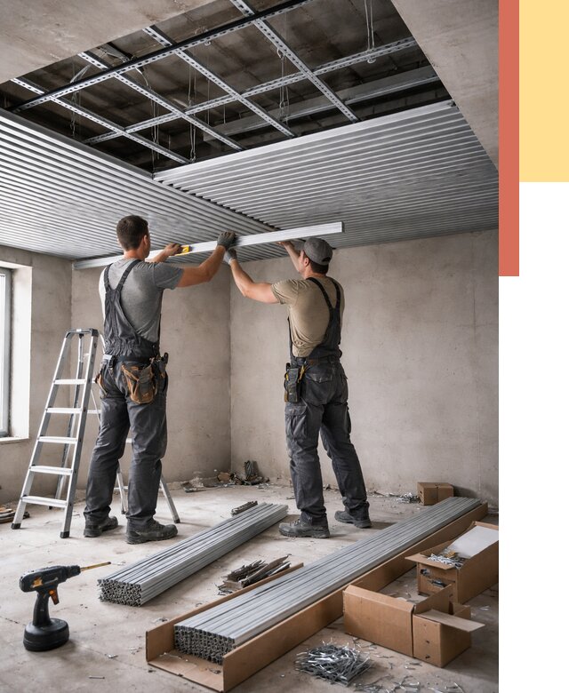 Монтаж реечного потолка в Благовещенске от 4571 руб. под ключ | ОТДЕЛОЧНИК-Бгн