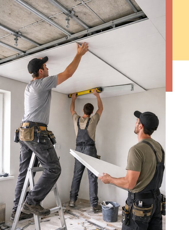 Монтаж потолка из ПВХ панелей в Благовещенске от 3555 руб./м2 — быстро и недорого | ОТДЕЛОЧНИК-Бгн